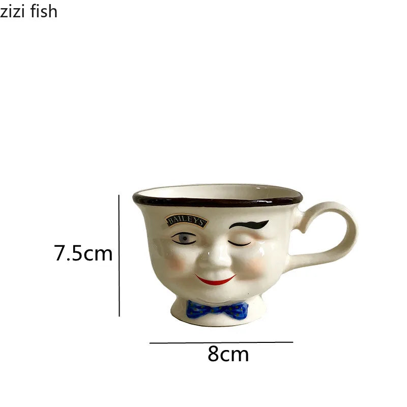 Tassen Gesicht Paar Kaffeetasse